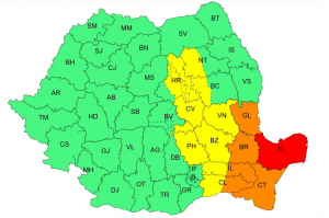 Meteorologii au prelungit avertizarea. Galațiul, sub Cod portocaliu p&acirc;nă m&acirc;ine dimineață