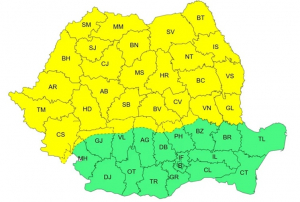Noi avertizări de vreme rea, cu precipitaţii, polei, v&acirc;nt şi ger
