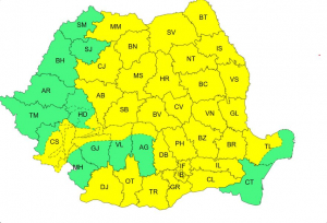 Avertizare meteorologică. Cod galben de instabilitate atmosferică