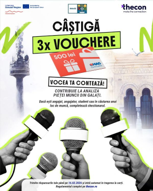 Vocea gălățenilor contează! Participă la analiza pieței muncii și poți c&acirc;știga unul dintre cele 3 vouchere de 500 lei