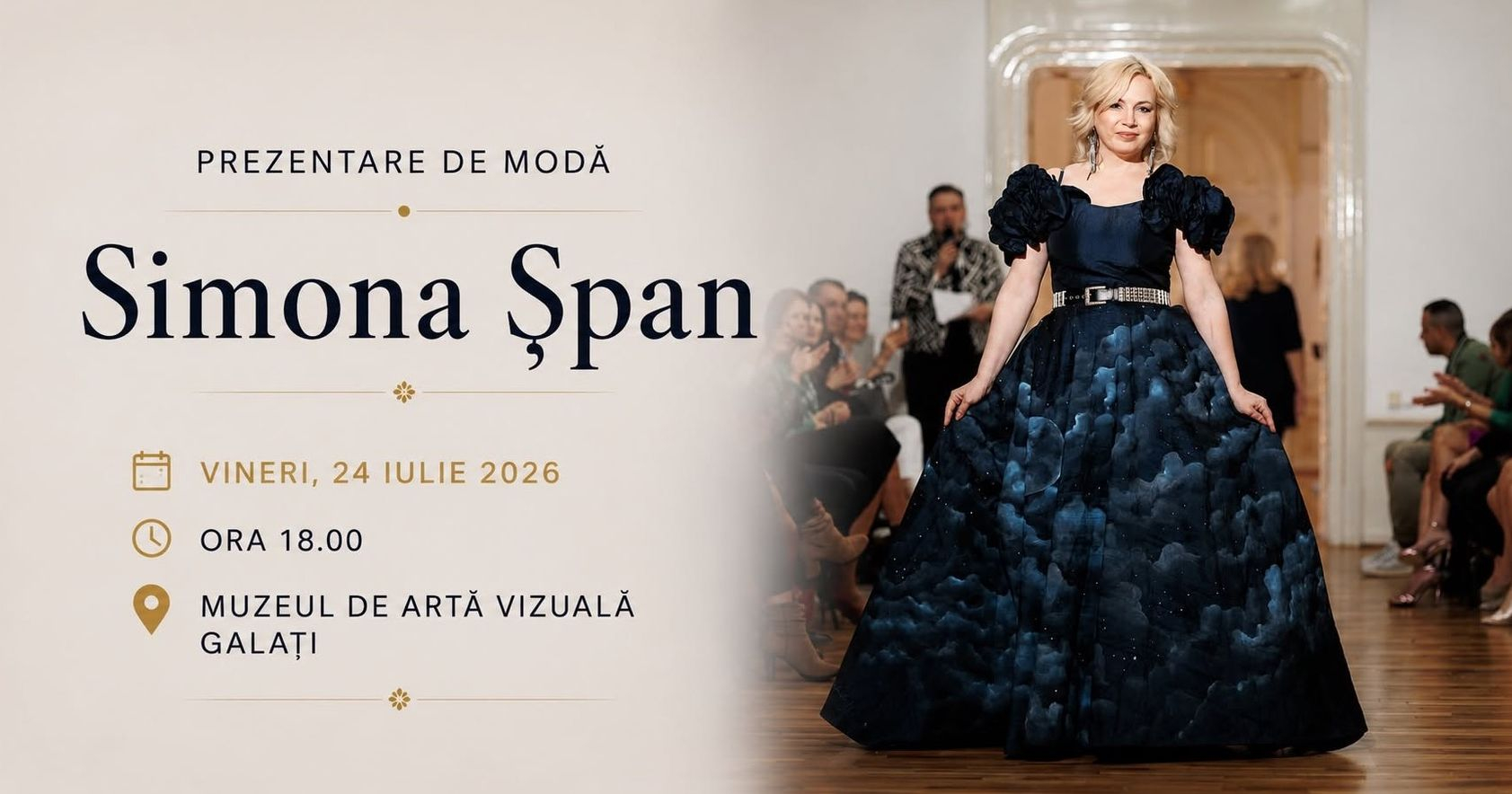 Prezentare de modă la Muzeul de Artă Vizuală din Galați