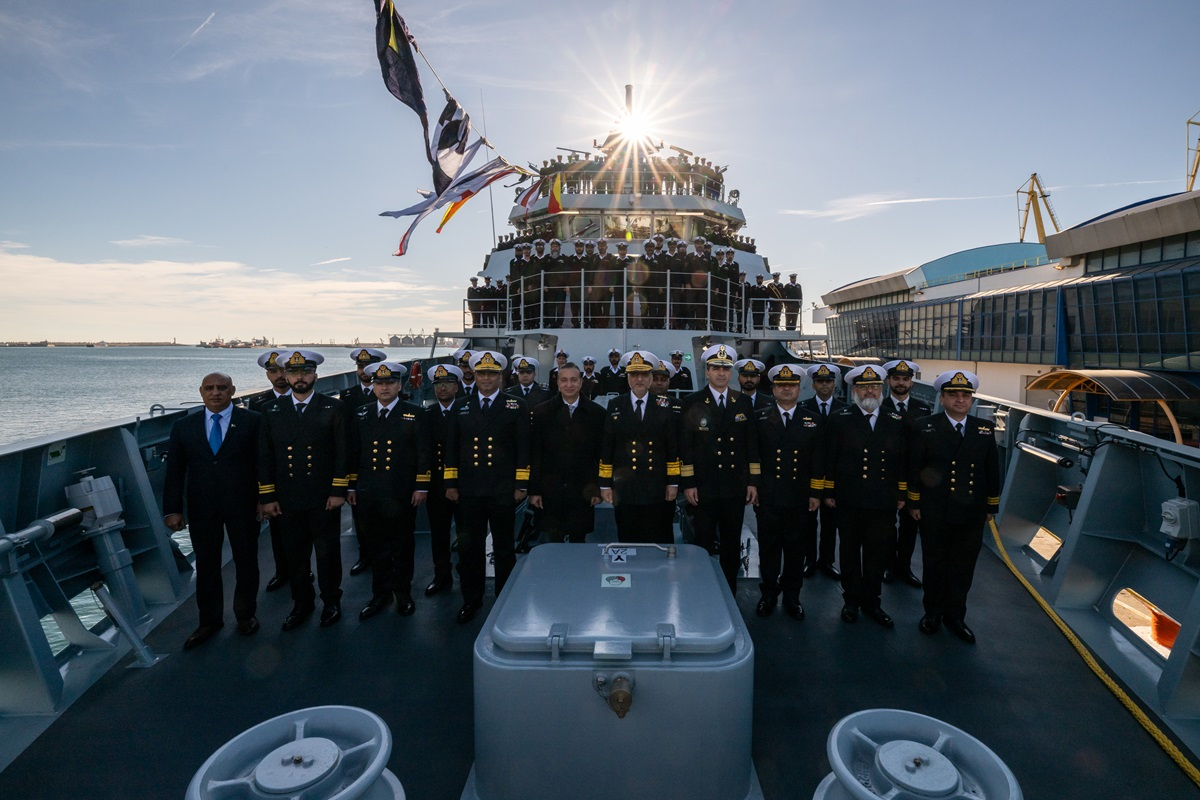 Încă o navă militară construită la Galați a fost livrată beneficiarului