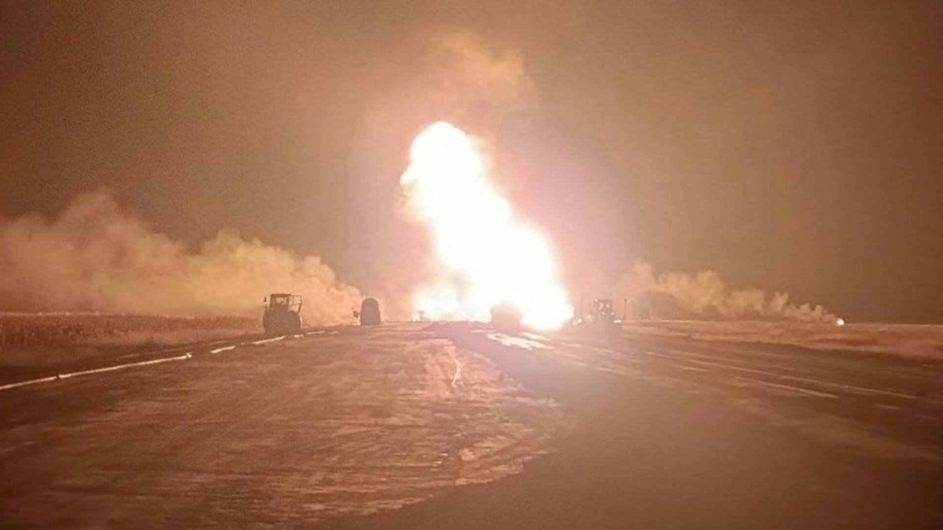 Dosar penal deschis după explozia de pe Autostrada Moldovei