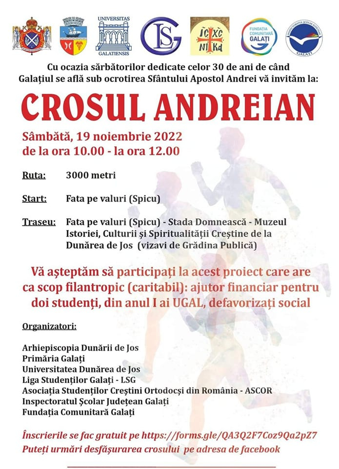 Trafic închis pentru Crosul Andreian, eveniment caritabil cu ocazia Sfântului Andrei