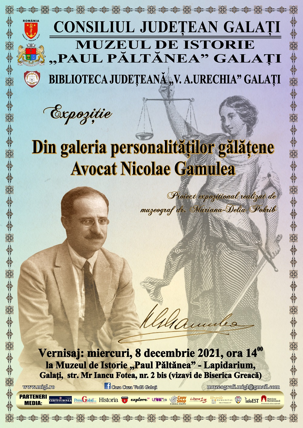 Galerie a personalităţilor gălăţene, la Muzeul de Istorie