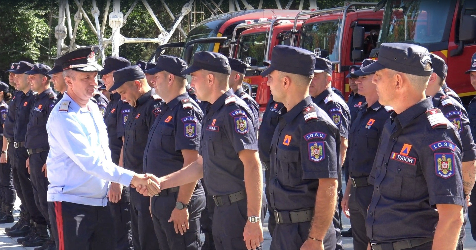 Poziționarea pompierilor români în Grecia