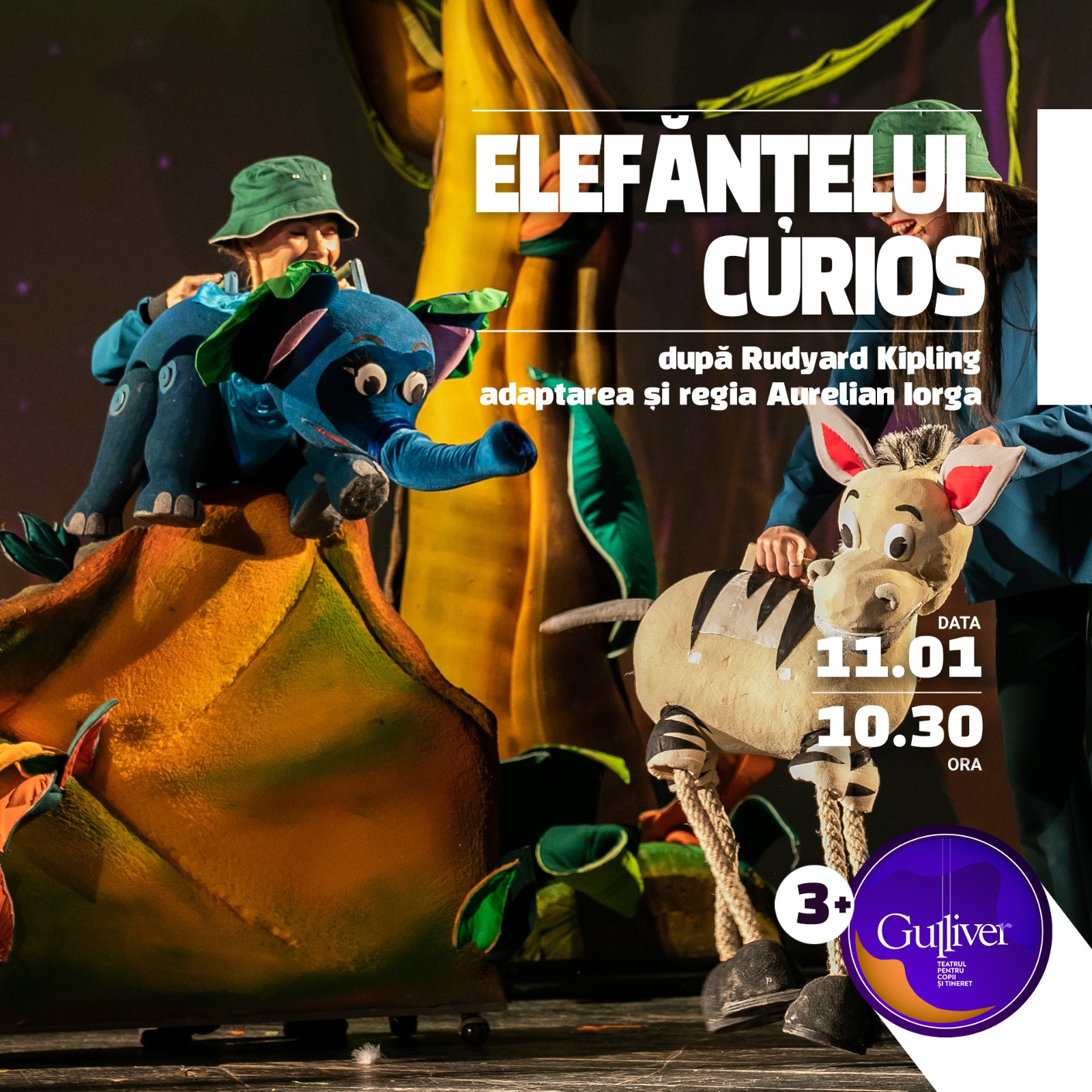„Elefănțelul curios” deschide reprezentaţiile Teatrului "Gulliver" în 2026