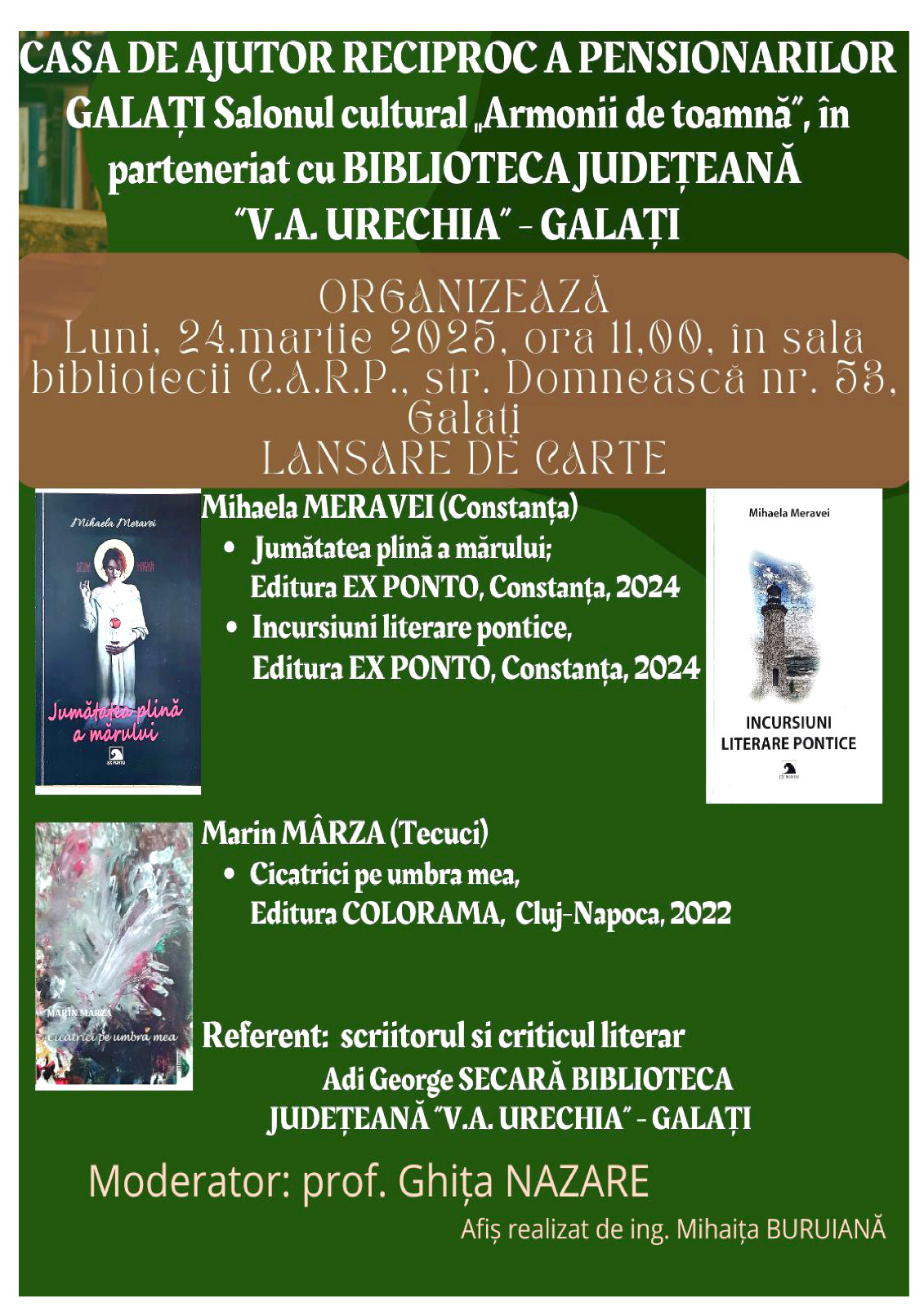 Doi autori, trei volume la Salonul CARP Galaţi