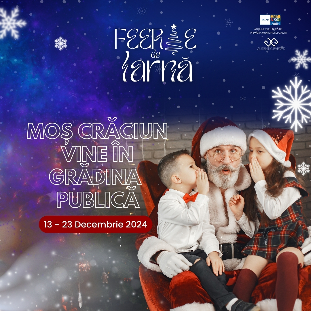 Când vine Moș Crăciun în Grădina Publică și ce artiști fac spectacol