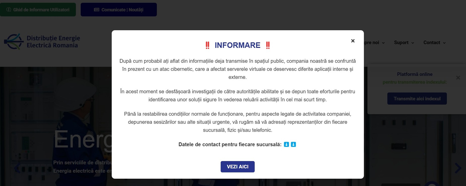 Site-ul Electrica nu și-a revenit după atacul cibernetic