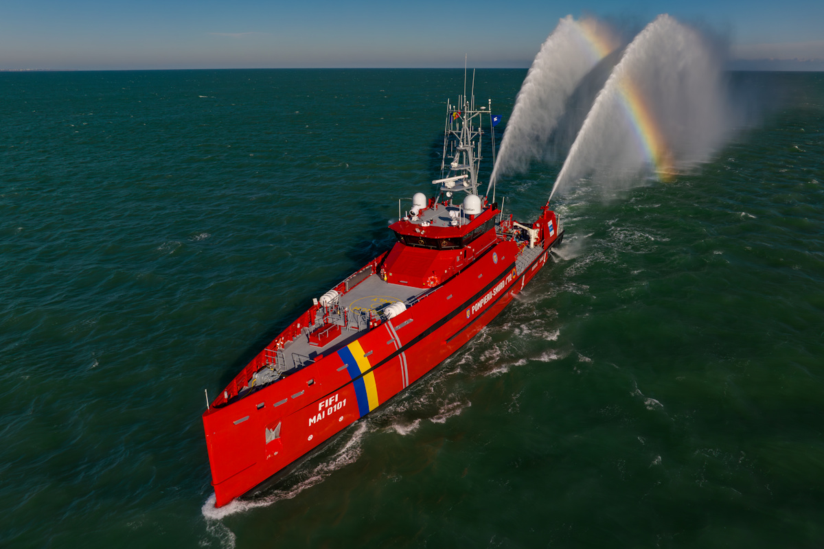 O nouă navă multifuncțională construită de Damen Galați, predată Inspectoratului General pentru Situații de Urgență