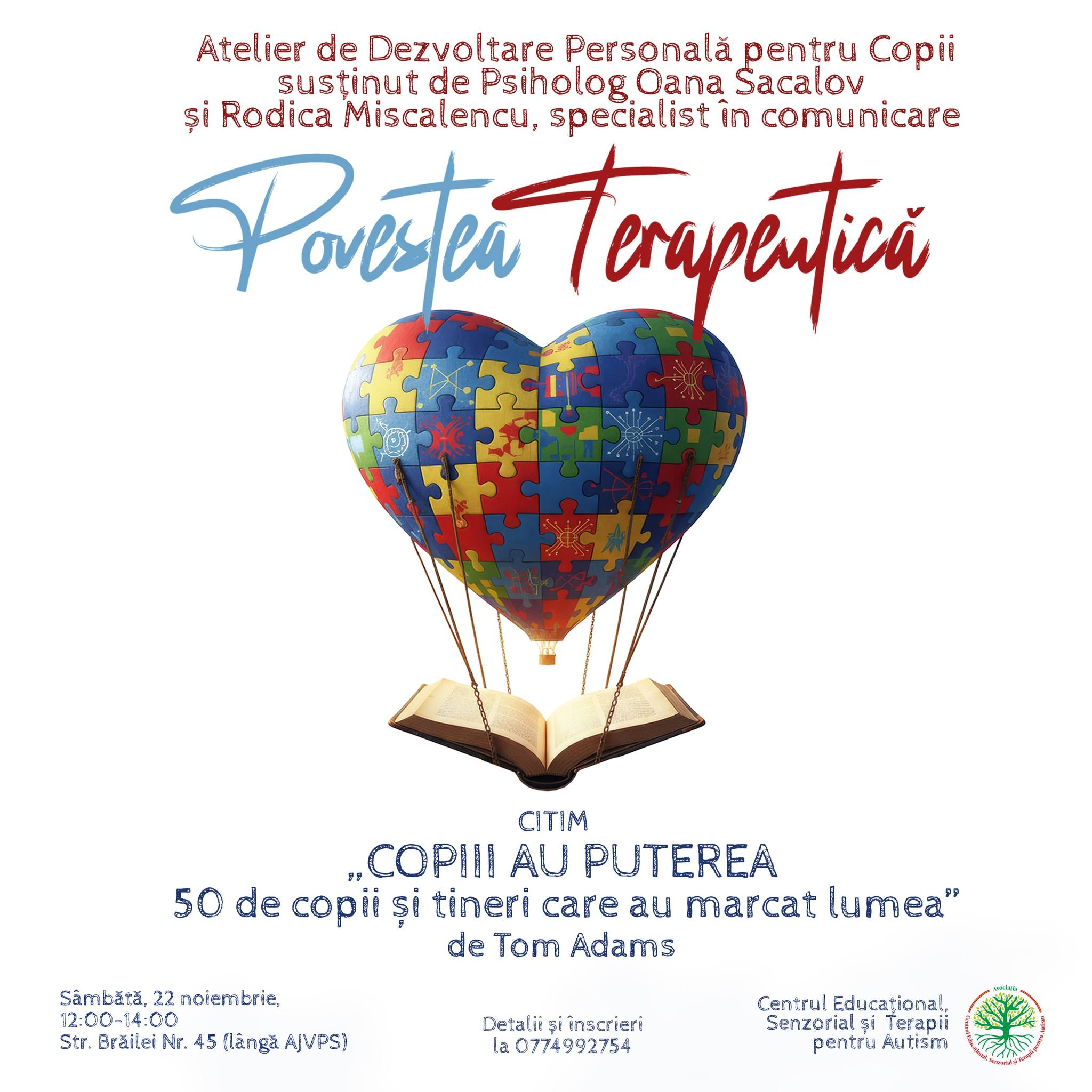 „Povestea Terapeutică”. Atelier pentru dezvoltarea copiilor la Galaţi