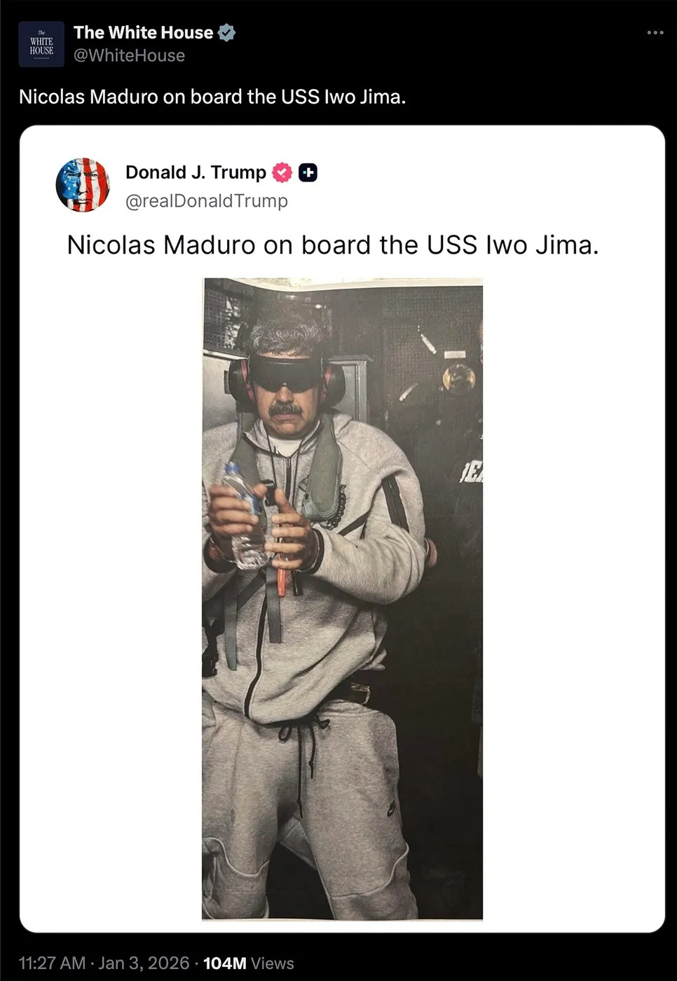 Stocurile de treninguri Nike, epuizate după capturarea lui Maduro