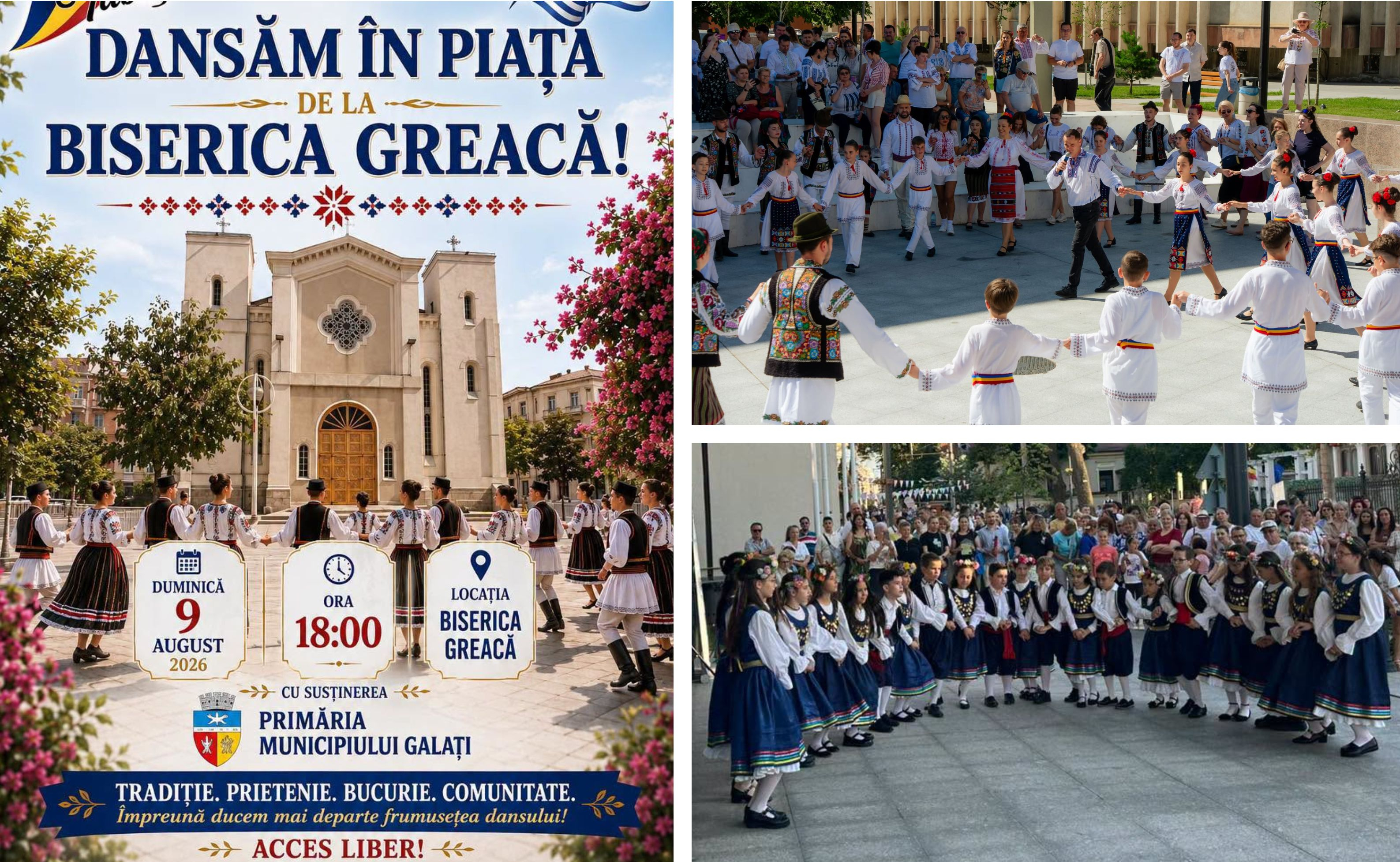 Duminică, petrecem româneşte şi greceşte în Centrul Galaţiului