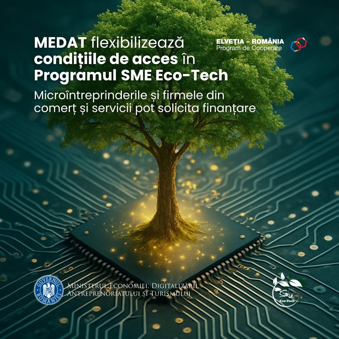 IMM-urile pot obține fonduri elvețiene pentru investiții verzi și digitale