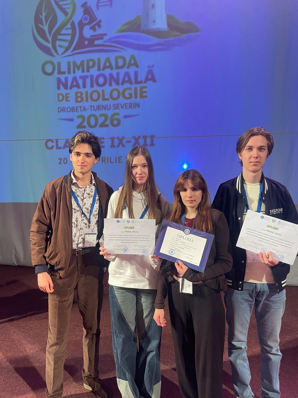 Mențiune și premii speciale pentru Galați la Olimpiada de Biologie