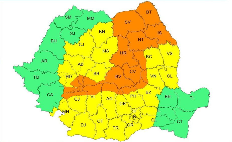UPDATE. Cod portocaliu de vijelie în câteva localităţi din judeţ. Galaţiul, între caniculă şi instabilitate atmosferică