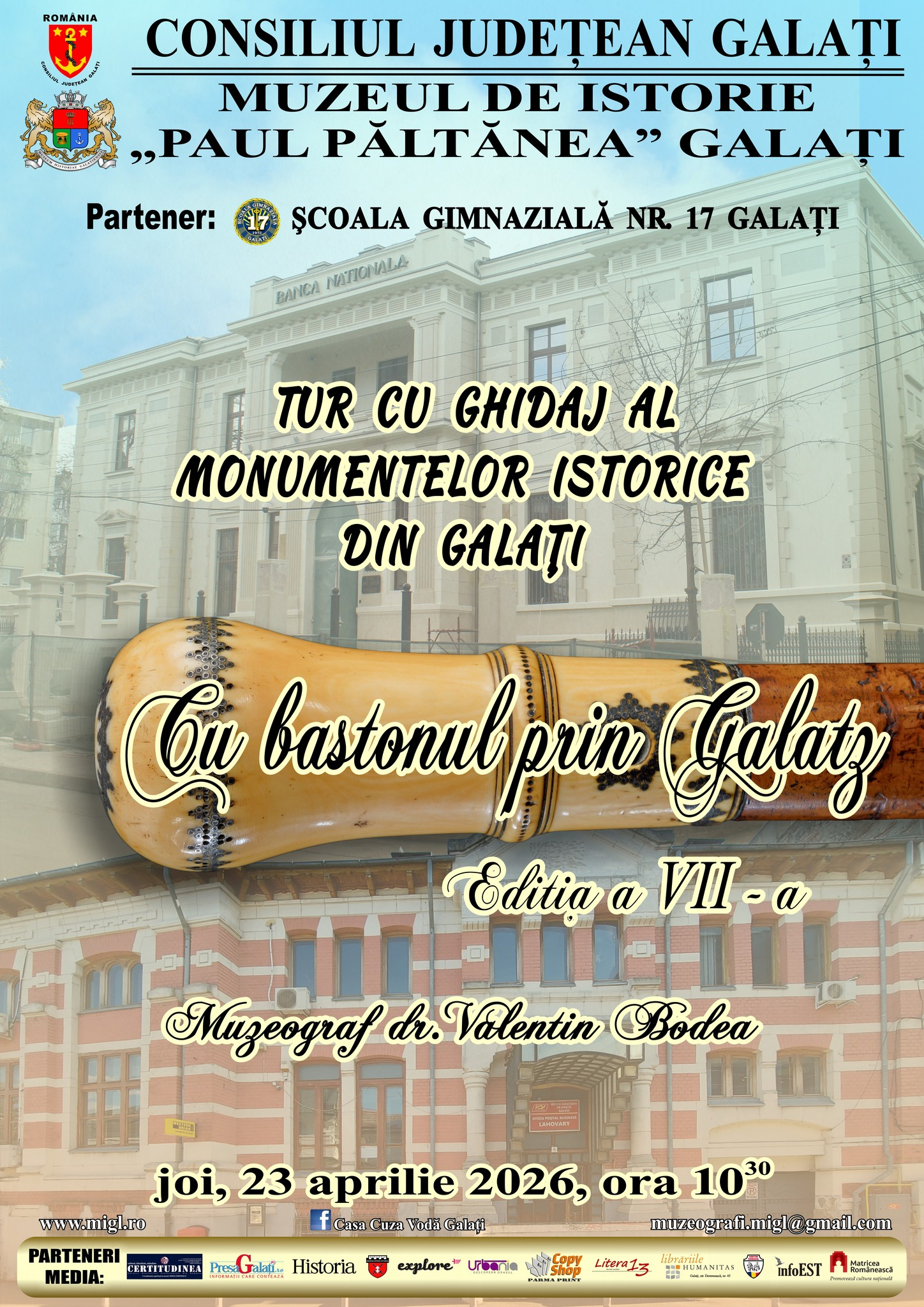 „Cu bastonul prin Galatz”, tur ghidat plin de povești fascinante
