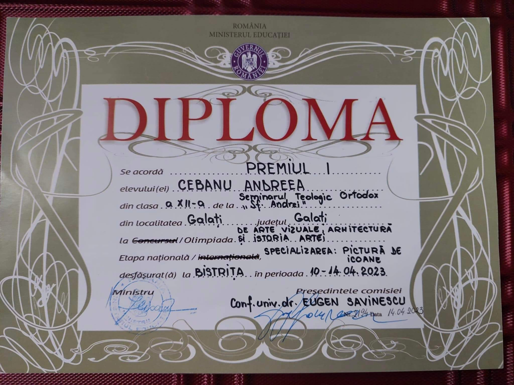 Premii pentru elevii Seminarului Ortodox