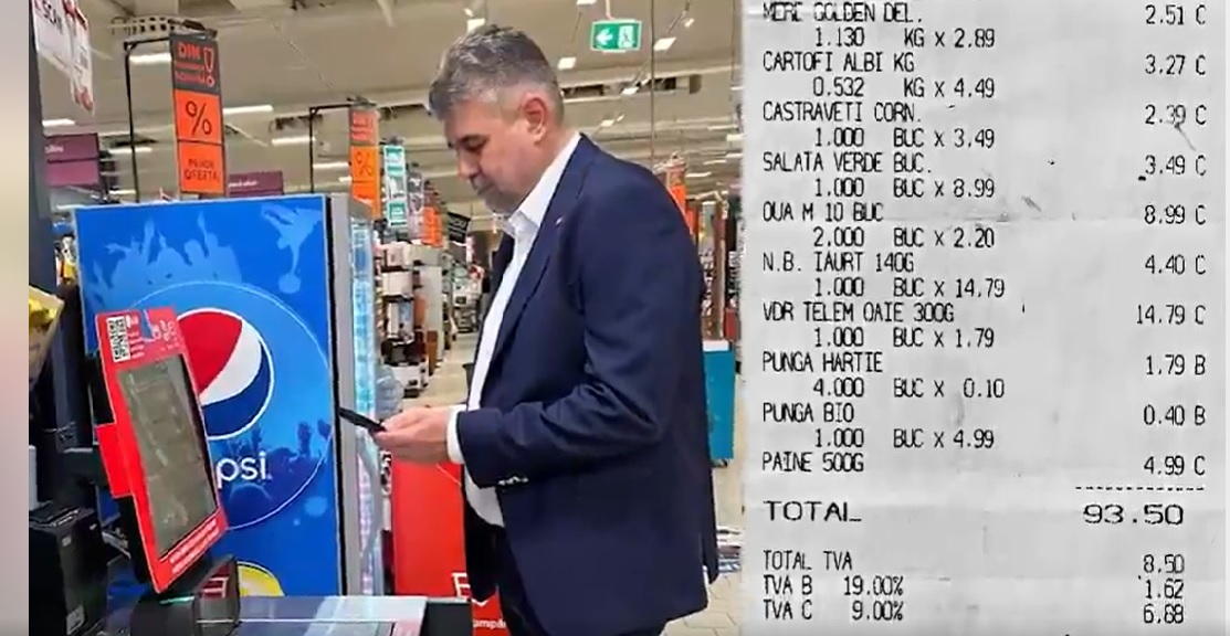 Marcel Ciolacu, ”cumpărături consistente” cu 100 de lei