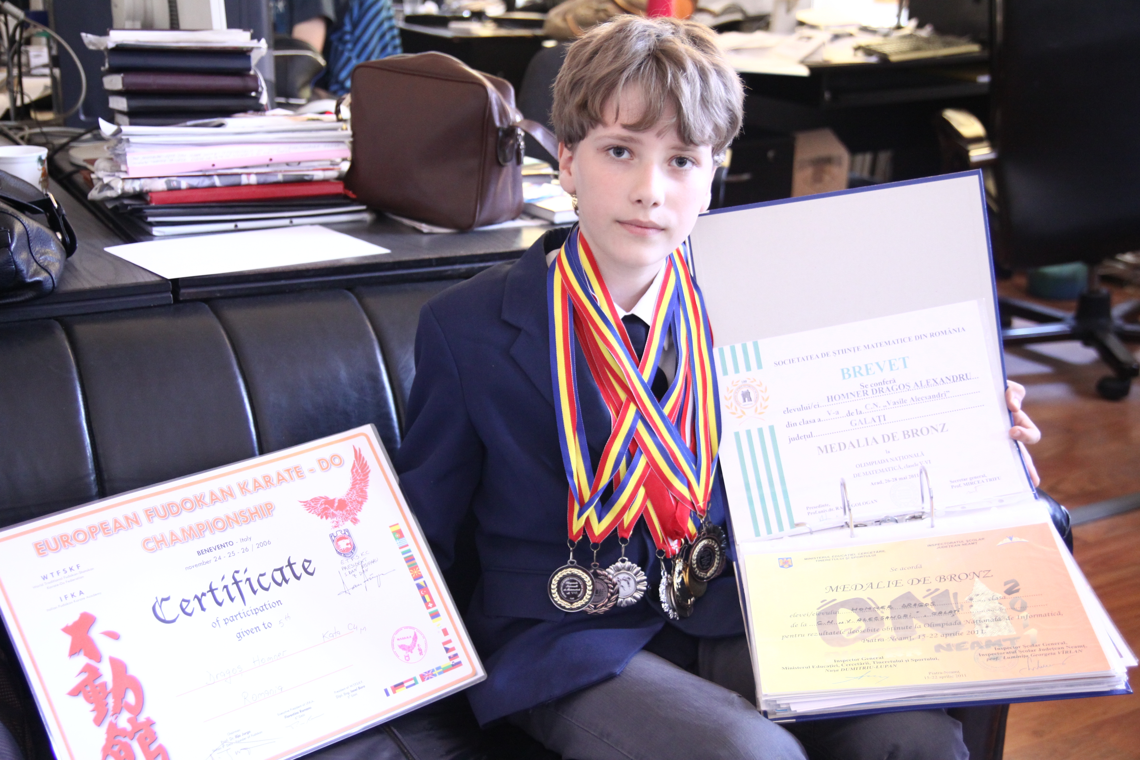 Dragoş Homner - campion la ştiinţe exacte şi karate